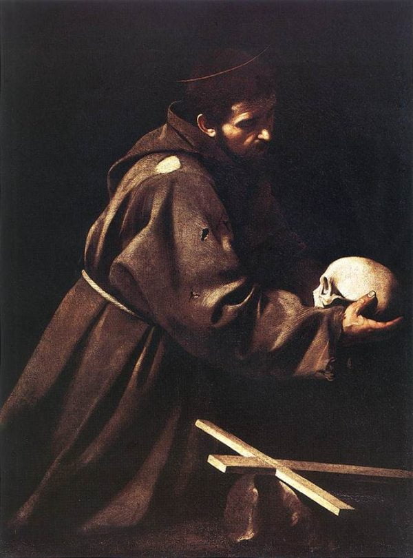 St-Francis1-Michelangelo-Merisi-da-Caravaggio-Reproductie-Schilderij-2 St Francis - Afbeelding 1