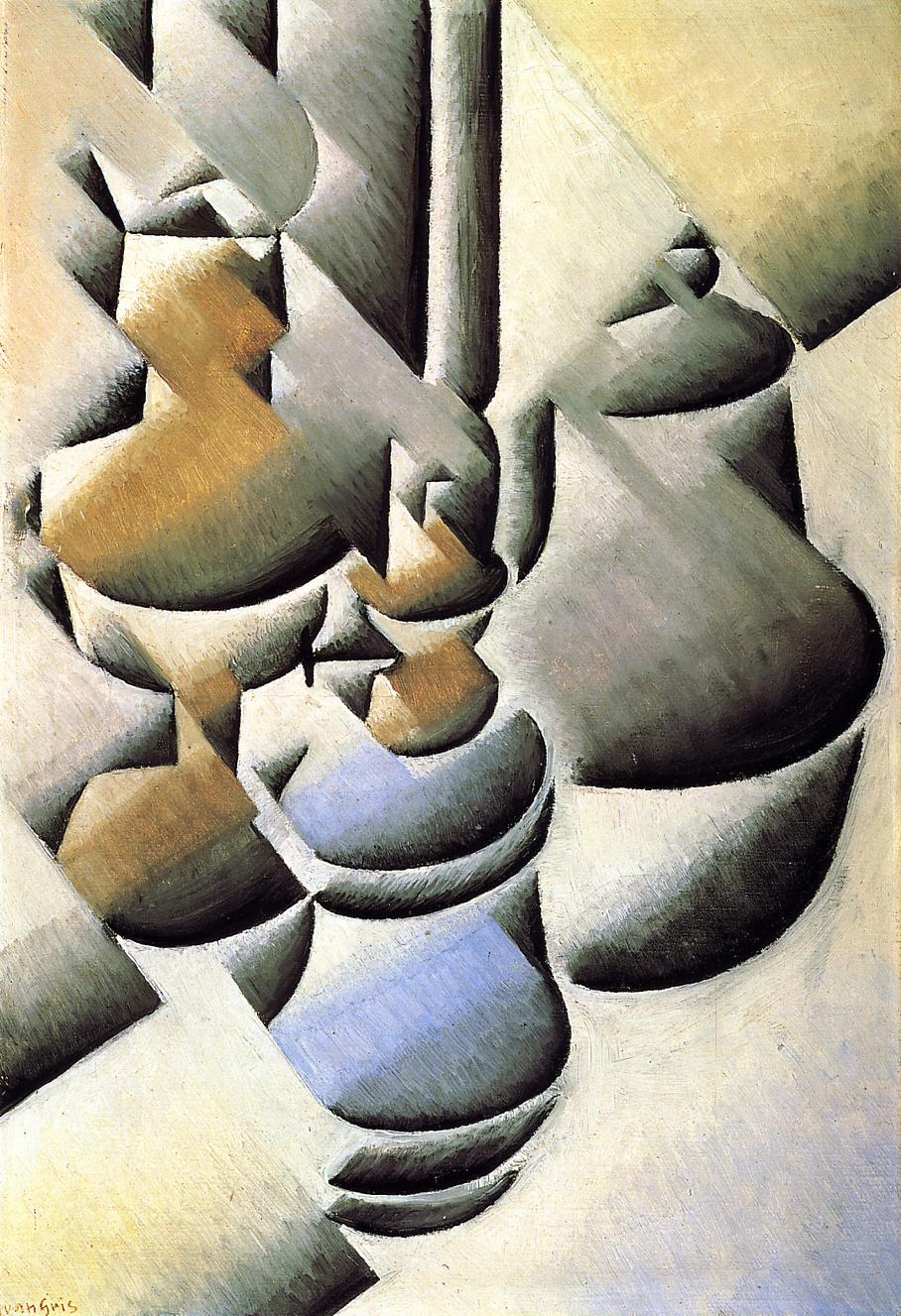 Still-life-with-oil-lamps-1912-Juan-Gris-Reproductie-Schilderij Still life with oil lamps - Afbeelding 1