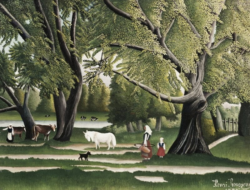 Summer-Henri-Rousseau-Reproductie-Schilderij Summer - Afbeelding 1