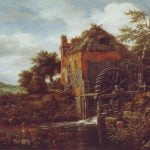 Thatch-roofedhouse with a water mill