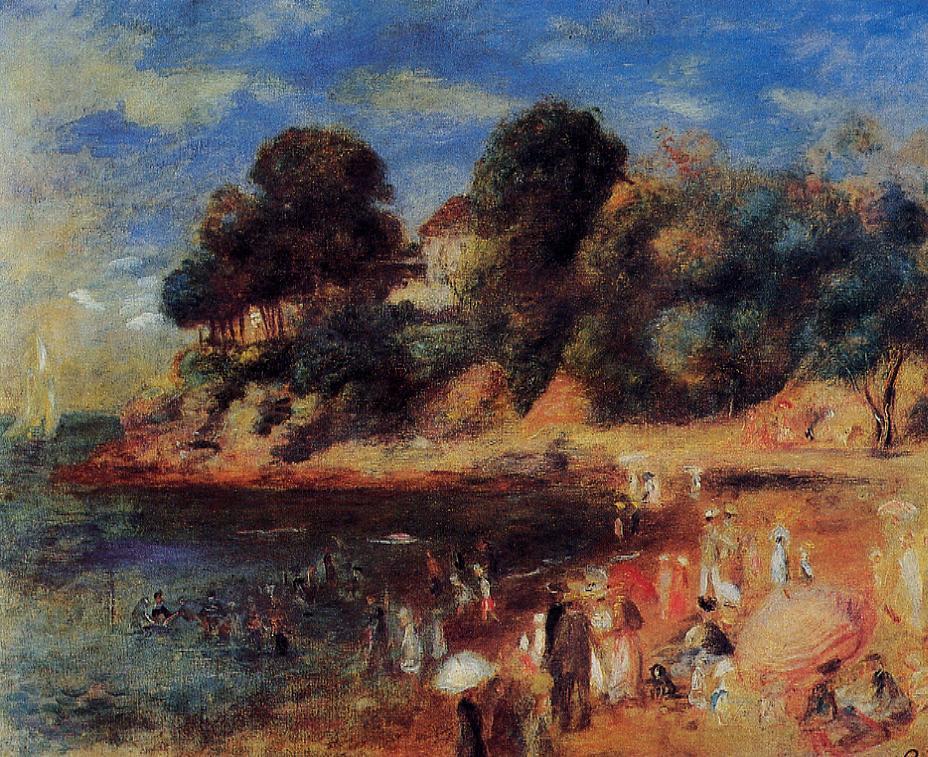 The-Beach-at-Purnic-1892-Pierre-Auguste-Renoir-Reproductie-Schilderij The Beach at Purnic - Afbeelding 1