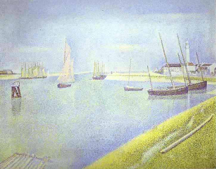 The-Channel-Of-Gravelines-The-Direction-To-The-Sea-1890-Georges-Seurat-Reproductie-Schilderij The Channel Of Gravelines The Direction To The Sea - Afbeelding 1