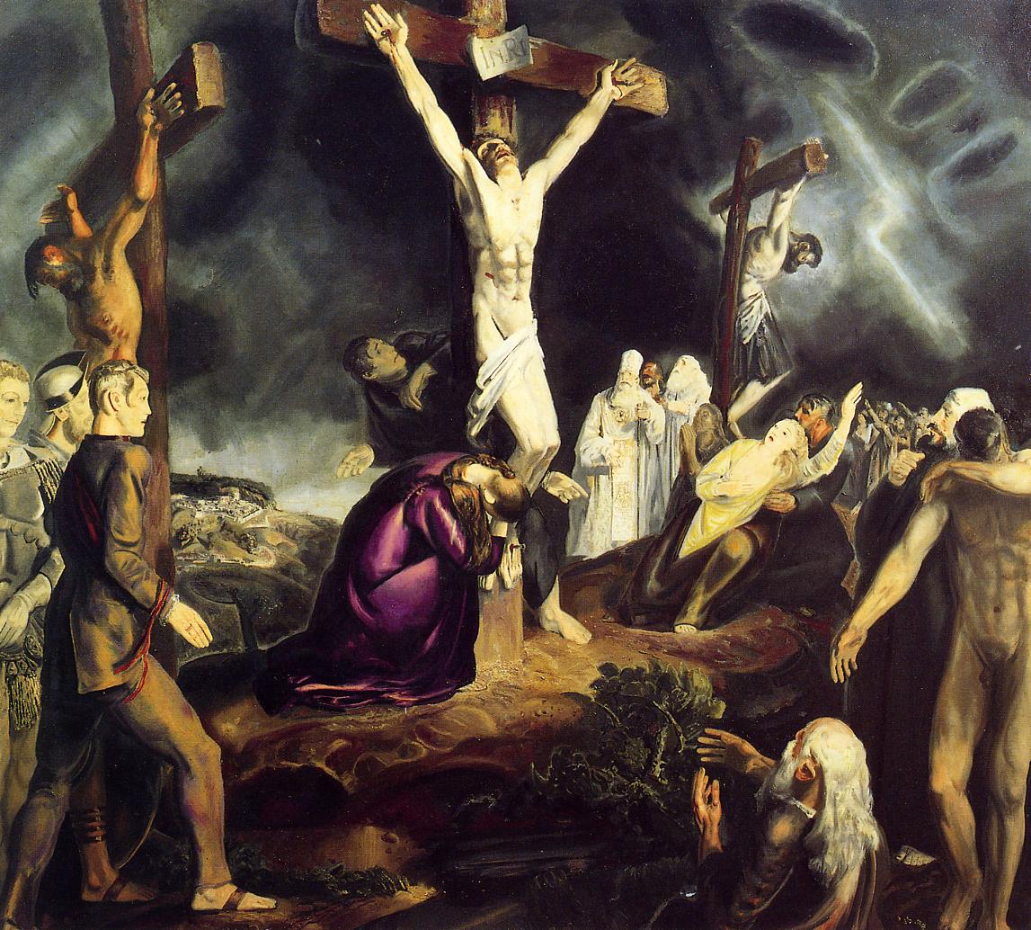 The-Crucifixion-George-Wesley-Bellows-Reproductie-Schilderij The Crucifixion - Afbeelding 1