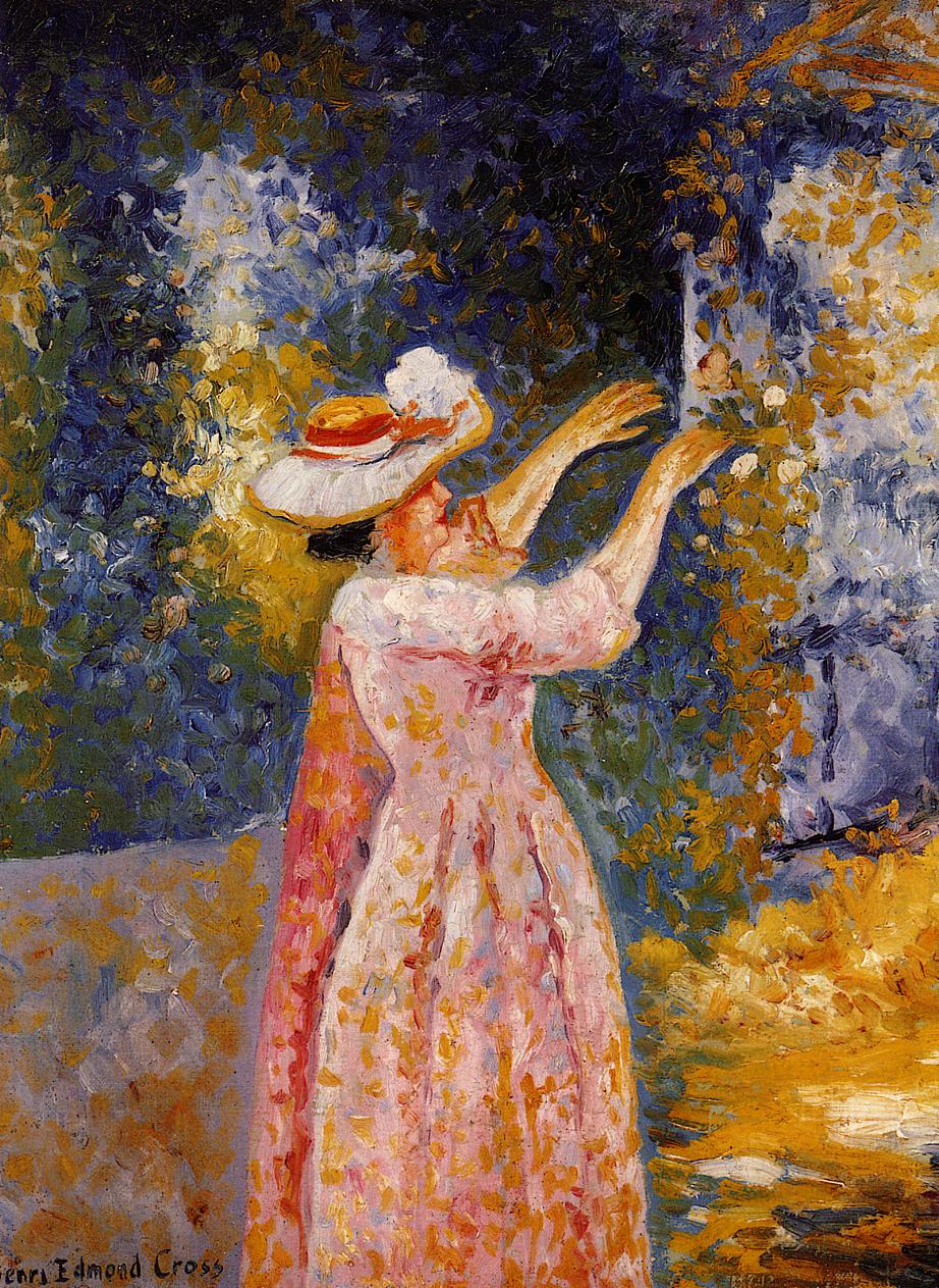 The-Flowered-Column-1901-Henri-Edmond-Cross-Reproductie-Schilderij The Flowered Column - Afbeelding 1