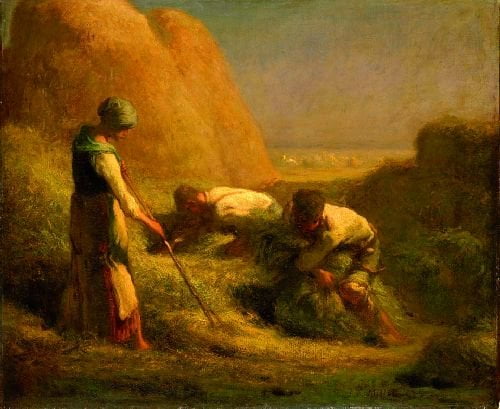 The-Hay-Trussers-Jean-Francois-Millet-Reproductie-Schilderij-1 The Hay Trussers - Afbeelding 1