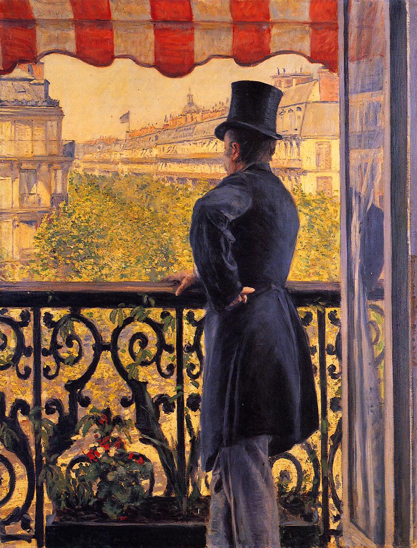 The-Man-on-the-Balcony1-1880-Gustave-Caillebotte-Reproductie-Schilderij The Man on the Balcony1 - Afbeelding 1
