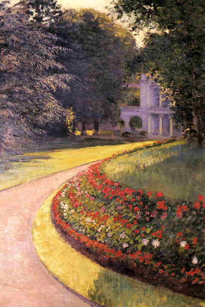 The-Park-at-Yerres-1877-Gustave-Caillebotte-Reproductie-Schilderij The Park at Yerres - Afbeelding 1
