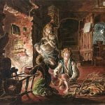 The Sick Cat –  A Cottage Interior