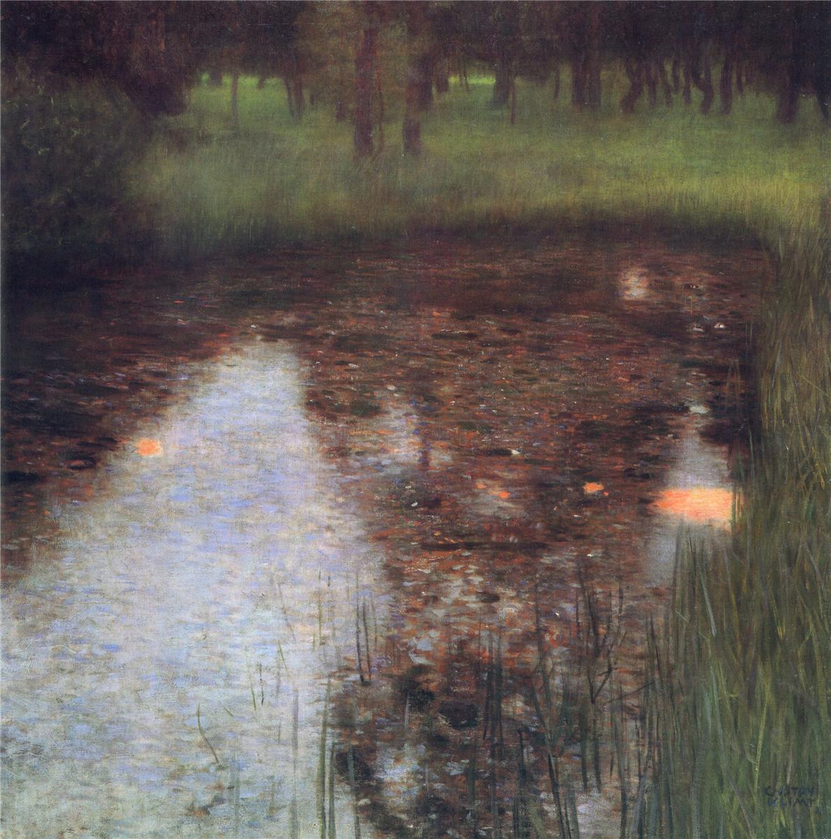 The-Swamp-Gustav-Klimt-Reproductie-Schilderij The Swamp - Afbeelding 1
