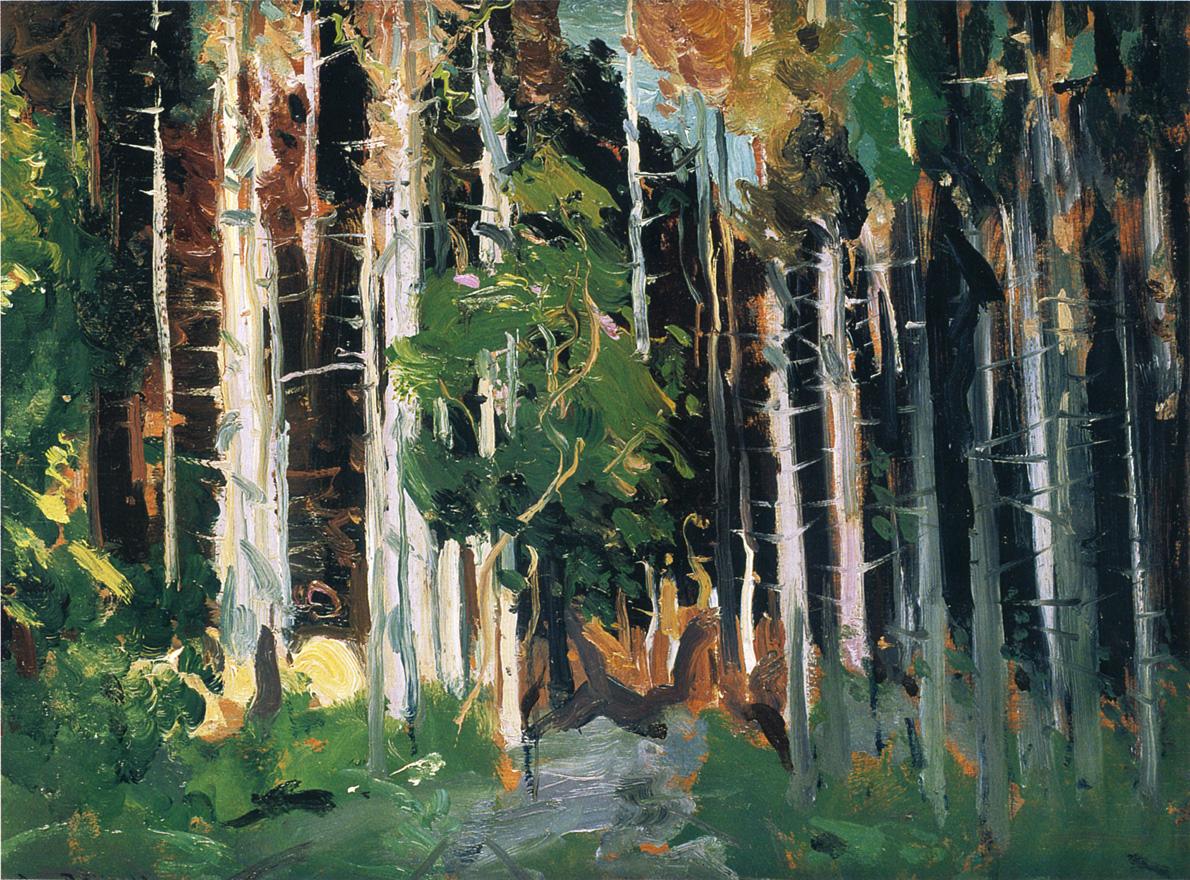 Through-the-Trees-George-Wesley-Bellows-Reproductie-Schilderij Through the Trees - Afbeelding 1