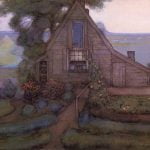 Triangulated Farmhouse Facade with Polder in Blue