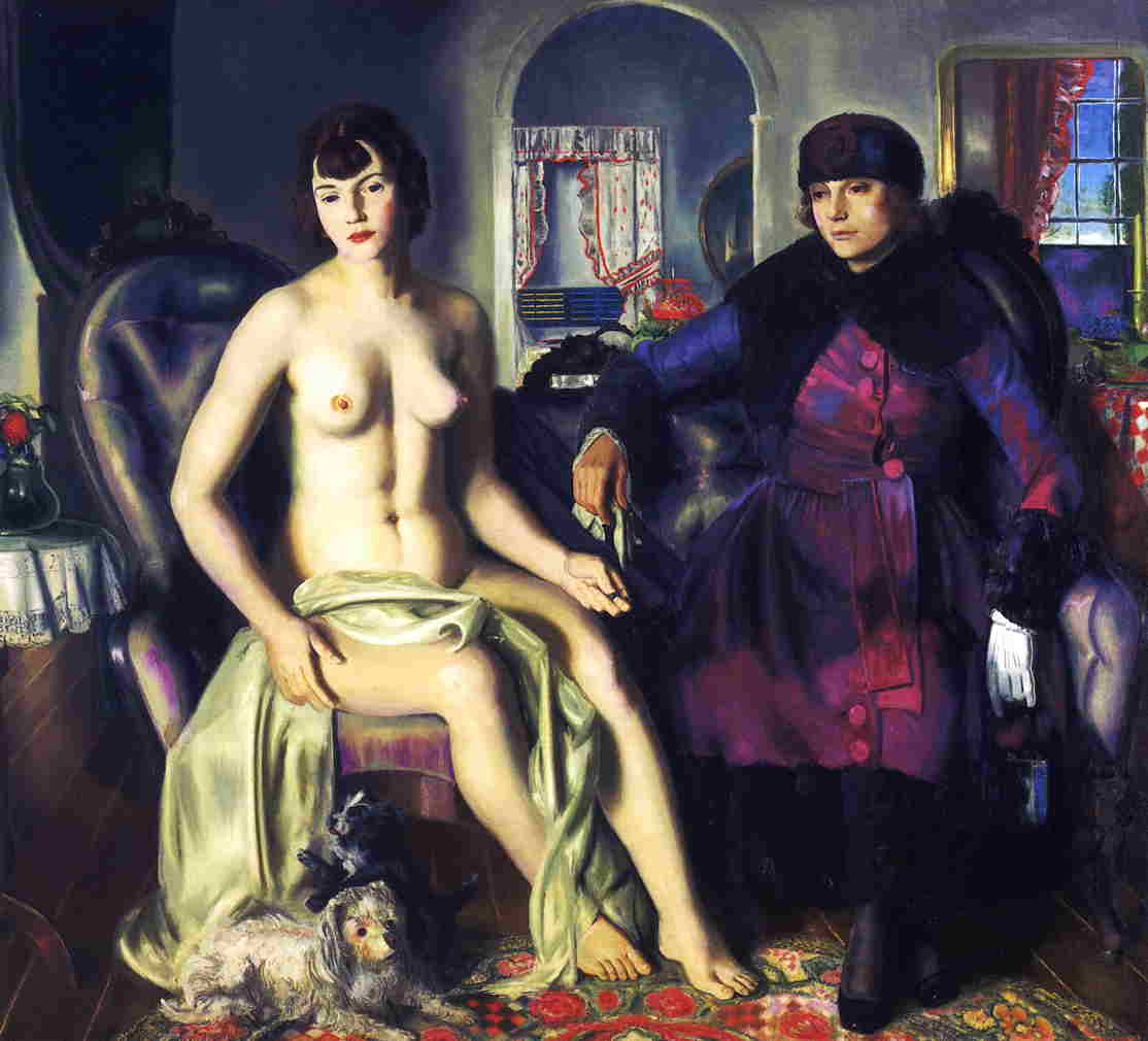 Two-Women-aka-Sacred-and-Profane-Love-1924-George-Bellows-Reproductie-Schilderij Two Women (aka Sacred and Profane Love) - Afbeelding 1