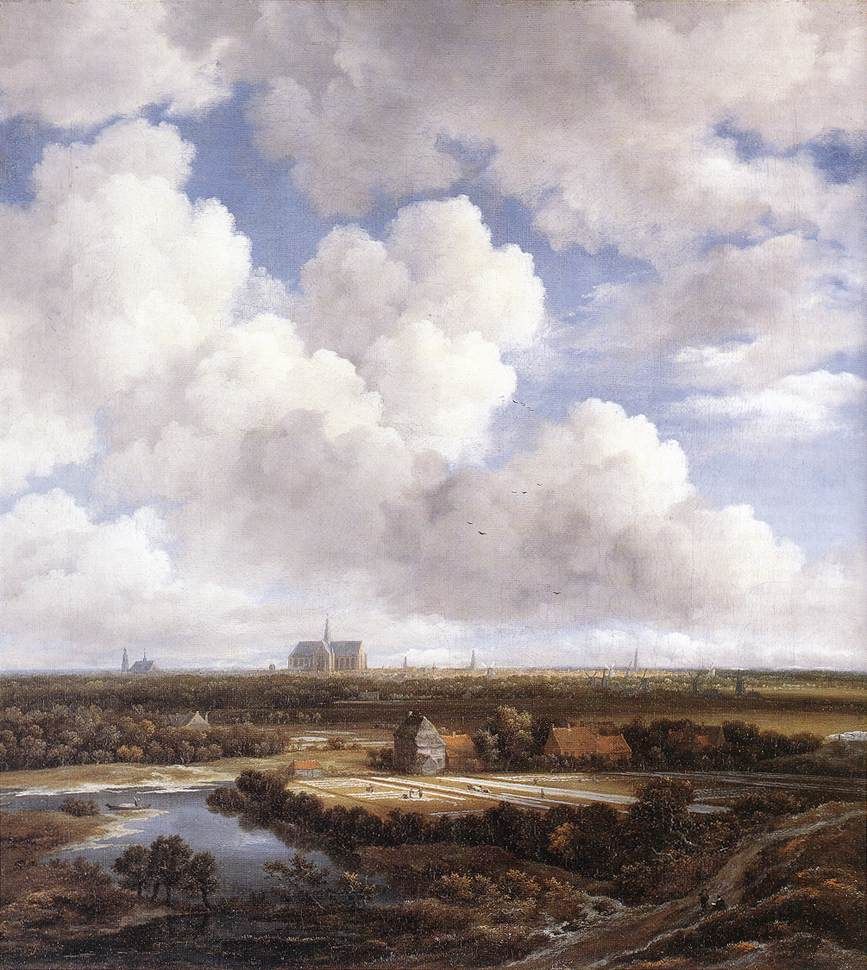 View-of-Haarlem-with-Bleaching-Grounds-Jacob-van-Ruisdael-Reproductie-Schilderij View of Haarlem with Bleaching Grounds - Afbeelding 1