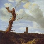 View of egmond aan zee with a blasted elm