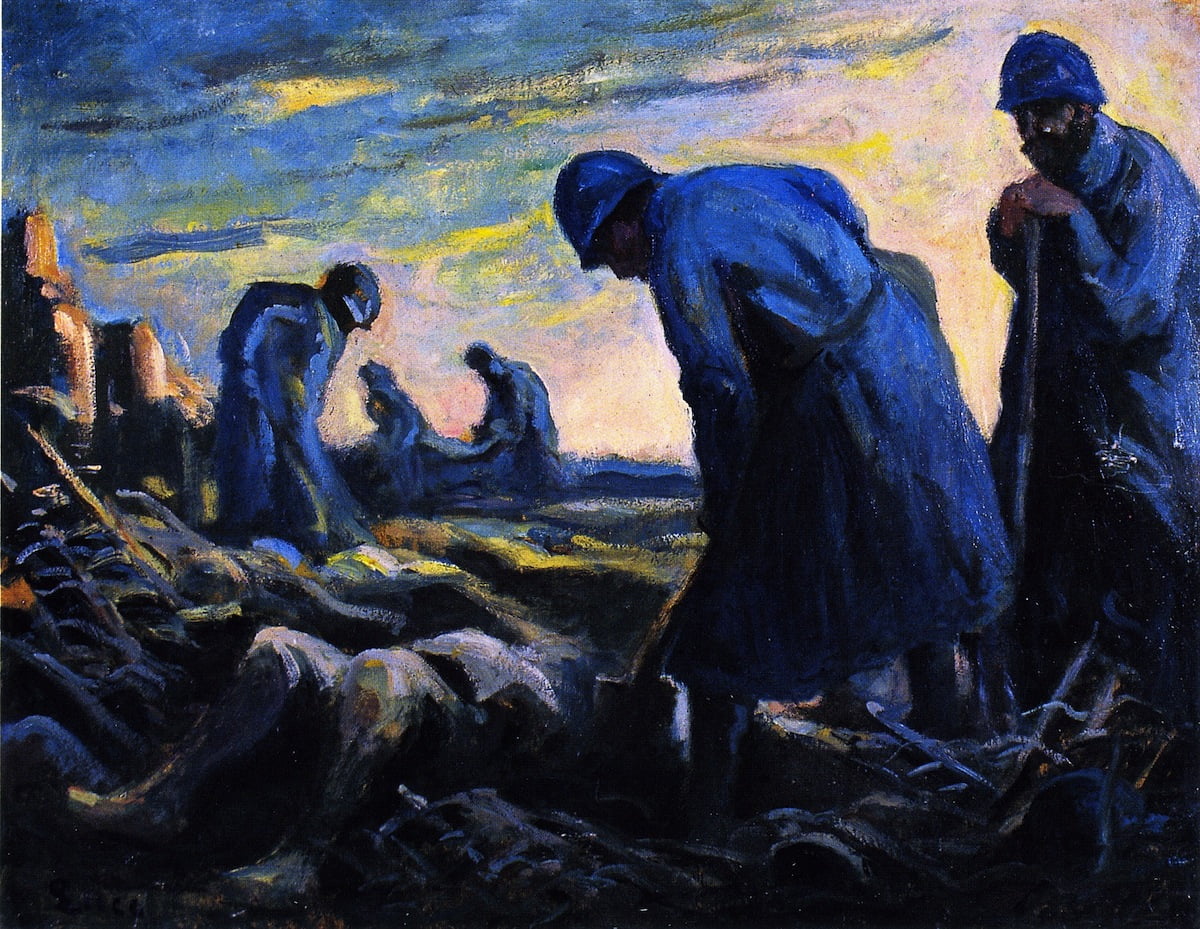 War-Scene-Maximilien-Luce-Reproductie-Schilderij War Scene - Afbeelding 1