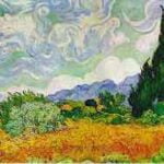 Wheat Field With Cypresses