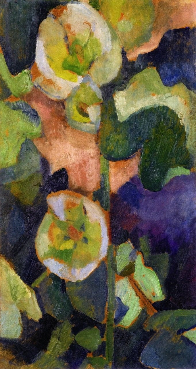 White-Hollyhock-Robert-Delaunay-Reproductie-Schilderij White Hollyhock - Afbeelding 1