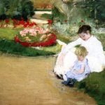 Woman and Child Seated in a Garden