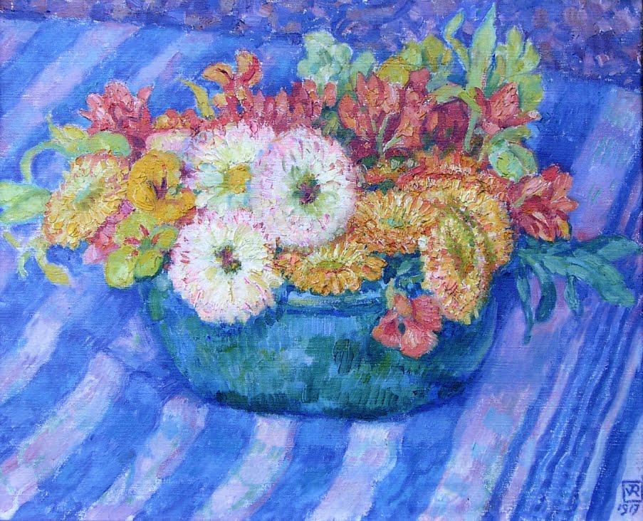 Yellow-Bouquet-Theo-van-Rysselberghe-Reproductie-Schilderij Yellow Bouquet - Afbeelding 1