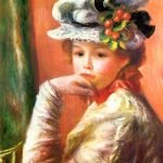Young Girl in a White Hat (aka Woman Leaning on Her Hand)